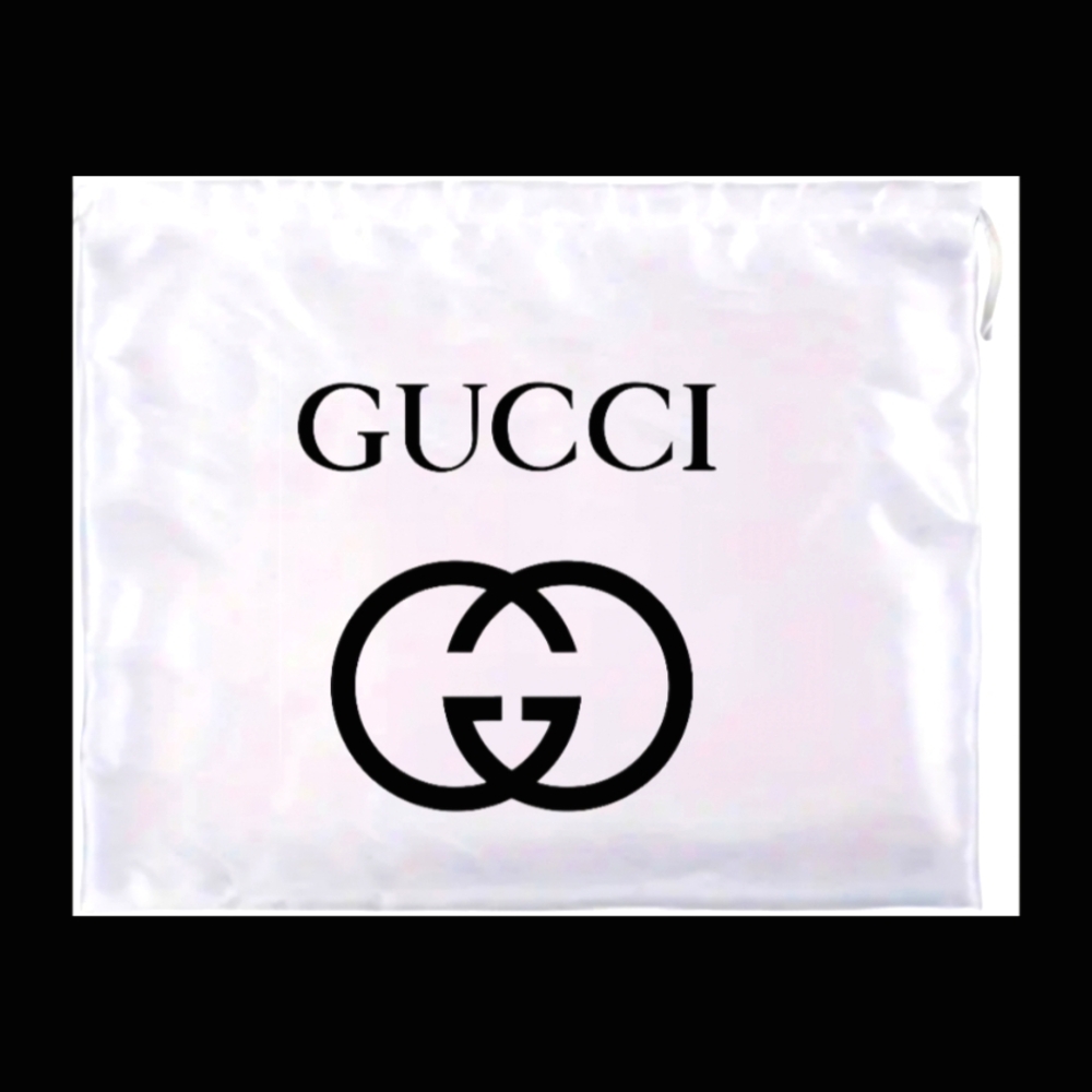 12 X 15.5 ACTUAL SIZE White Dust Bag with Fashion Art Logo